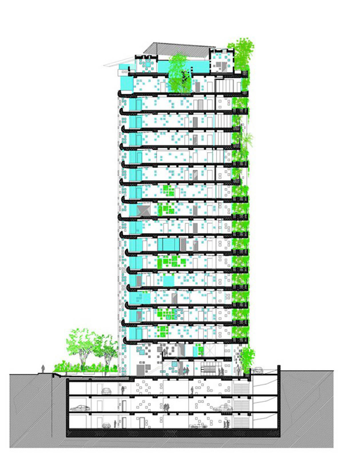 Jean Nouvel’s ’White Walls’ is a vertical landscape tower dominated by pixelated facade in Cyprus