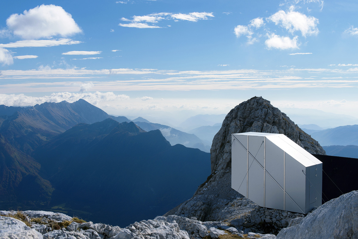 This Winter Cabin by OFIS Architects resists to gravity on Slovenia&rsquo;s rocky mountains