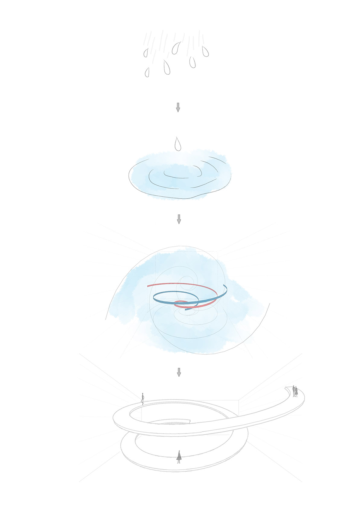 Waterfrom Design's art space features flowing walls to create