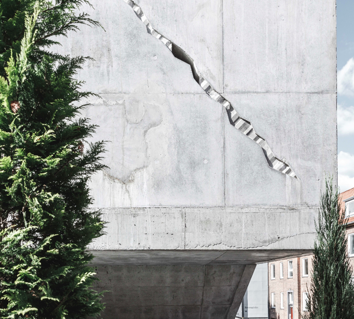 A collage of elements reflecting surroundings assembled on the facade of Office Building by SLETH