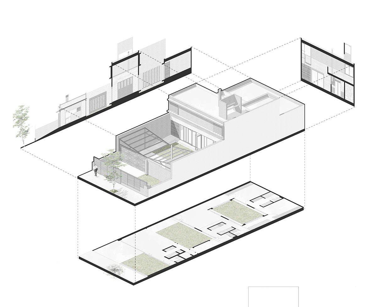 Fae + NOMADA complete residence with continuous elements and courtyards in Córdoba