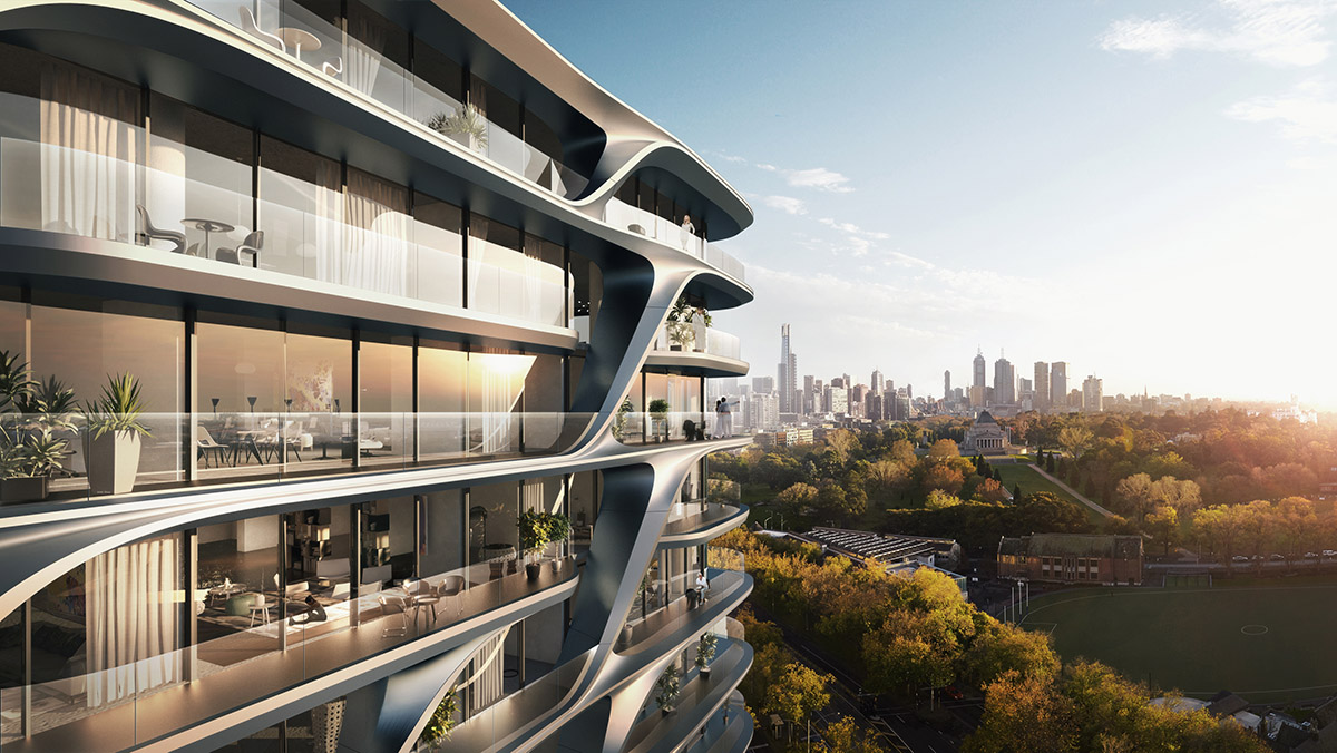 Zaha Hadid Architects releases images for a new fluid-formed tower in Melbourne