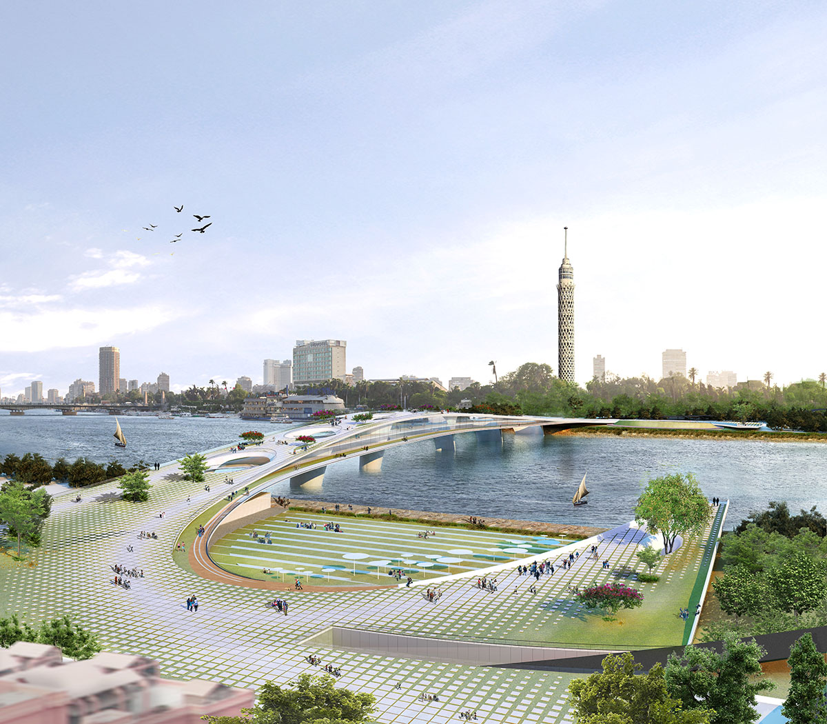 Five Egyptian architects win Rifat Chadirji Prize 2020 with Living Pedestrian Bridge Over The Nile