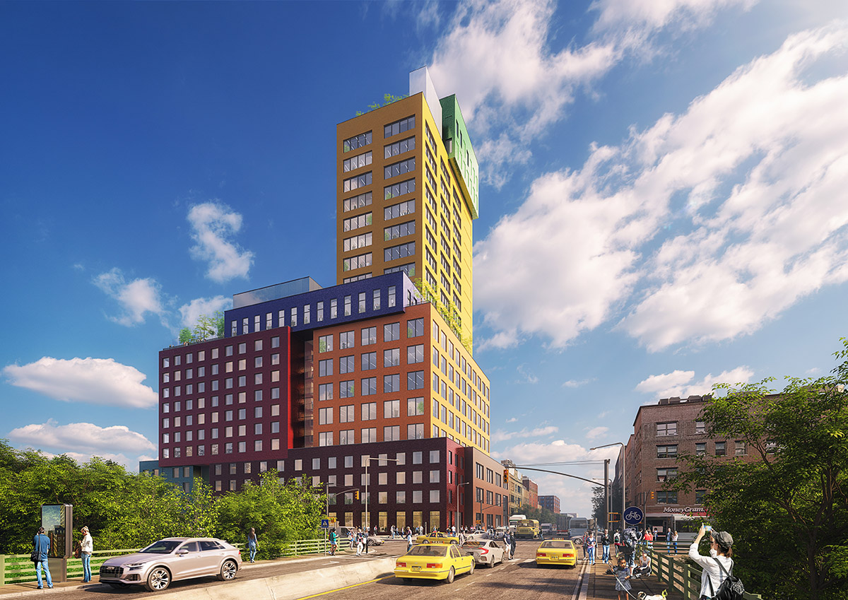 MVRDV's first US project breaks ground with colorful stack of boxes