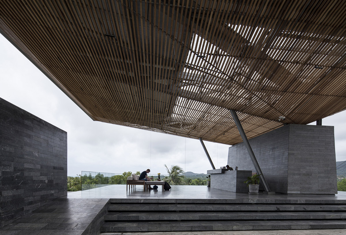 Patchara+ Ornnicha Architecture designs hotel with super elongated balconies on a serene hillside