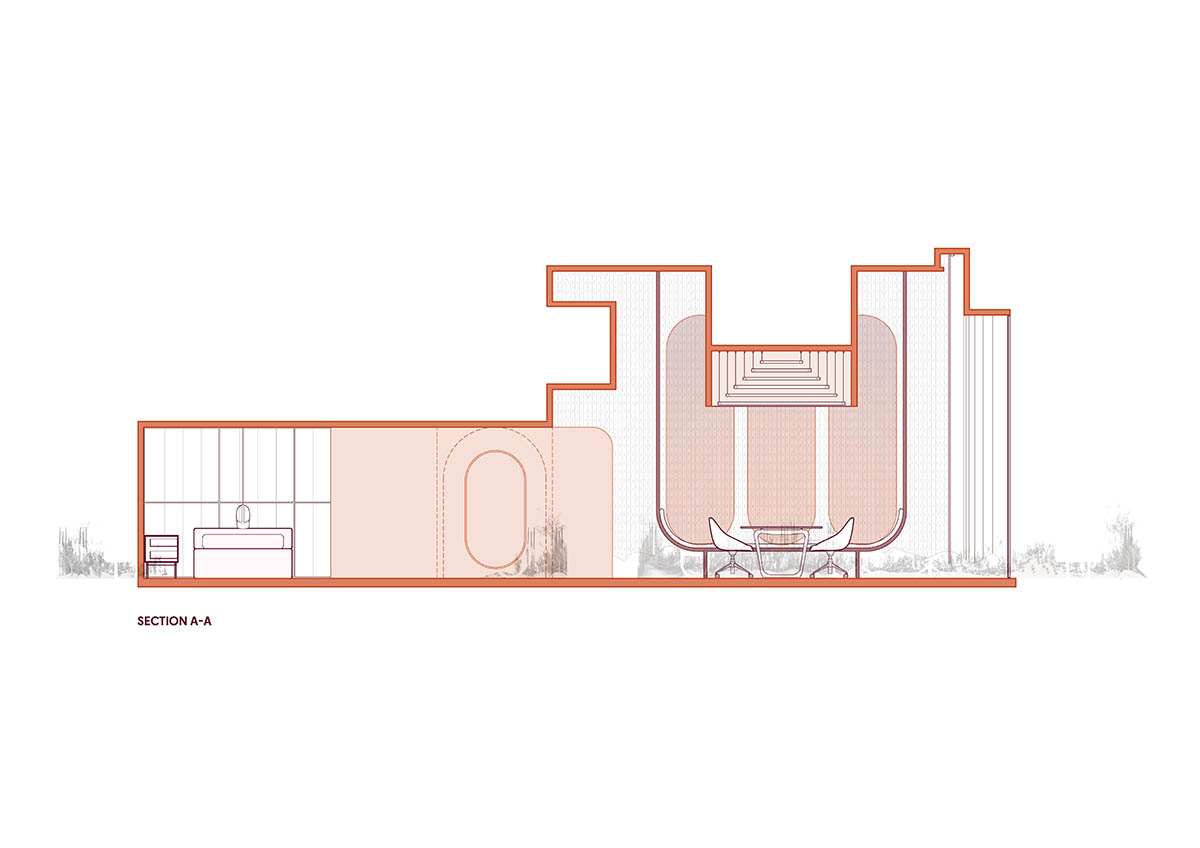 Estudio Ebras and Hause Möbel add orange hues and textures to home and office in Córdoba