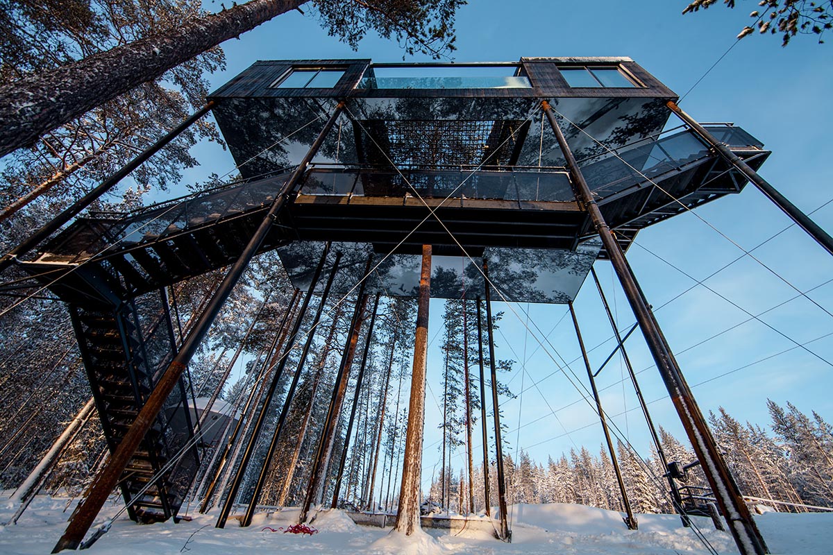 Snøhetta adds a soaring mirrored- cabin to Treehotel in Sweden