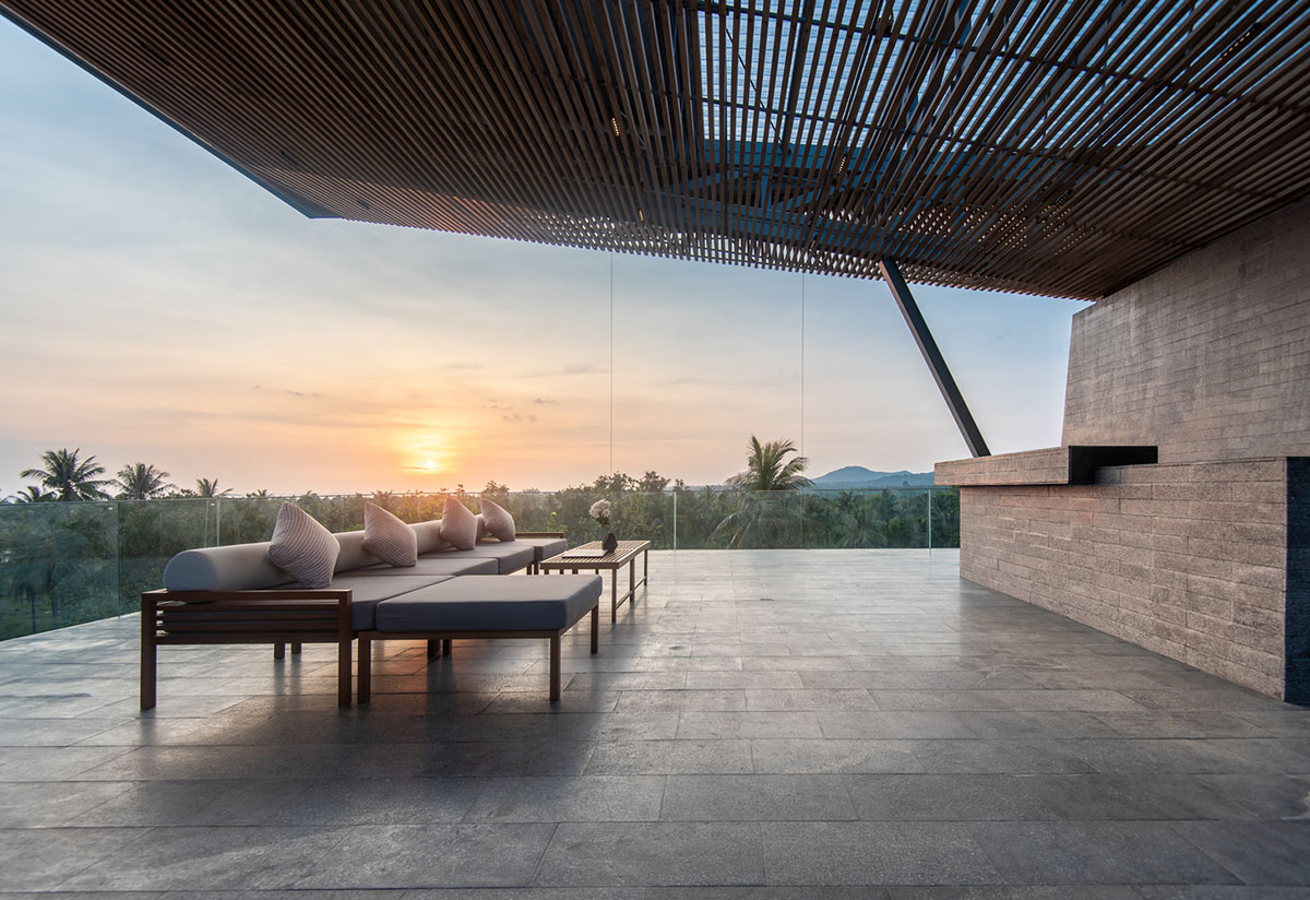 Patchara+ Ornnicha Architecture designs hotel with super elongated balconies on a serene hillside