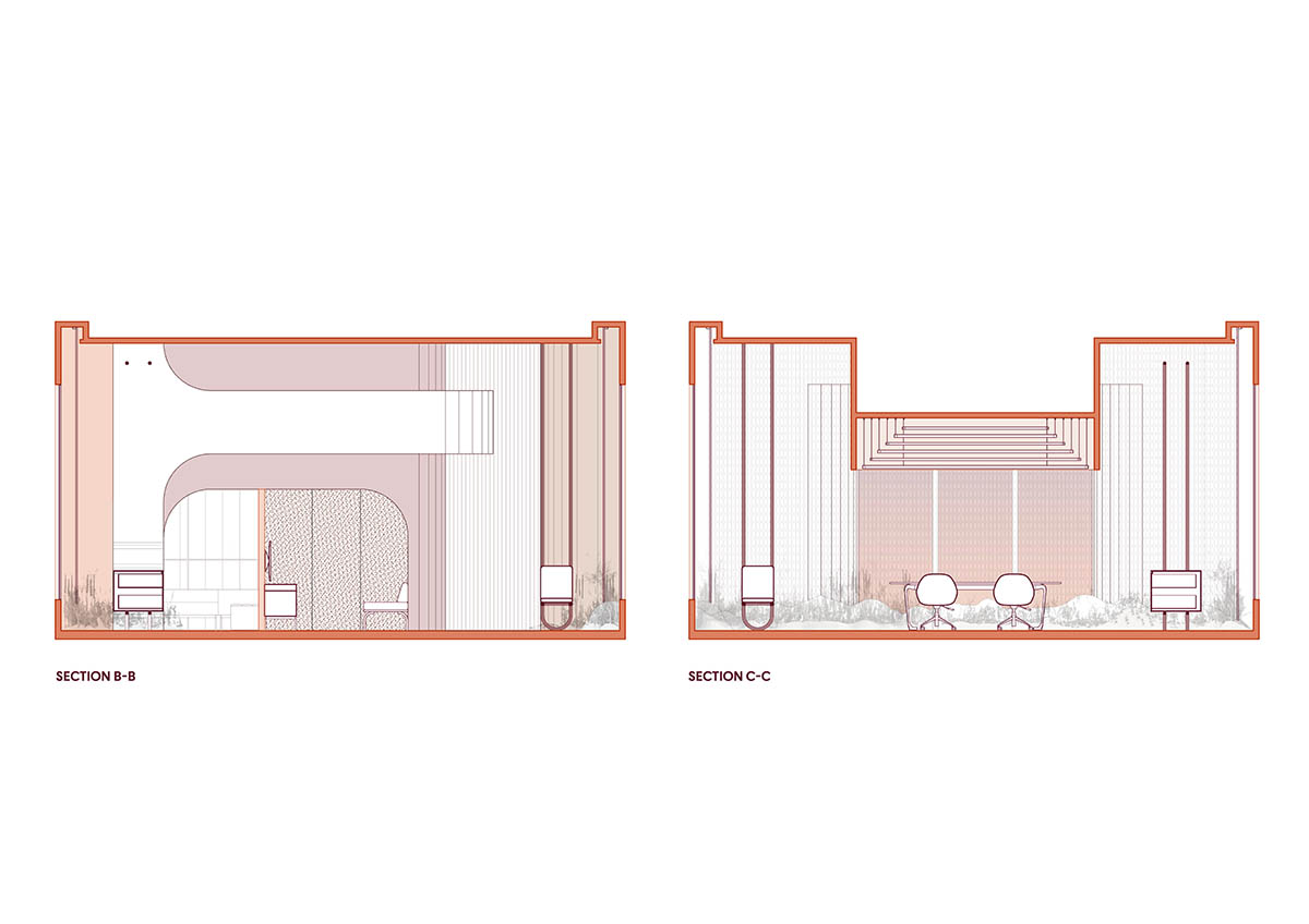 Estudio Ebras and Hause Möbel add orange hues and textures to home and office in Córdoba