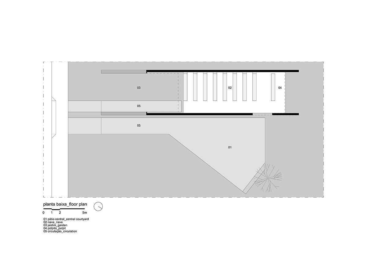 A pair of triangular planes form temple by NEBR Arquitetura in Brazilian landscape