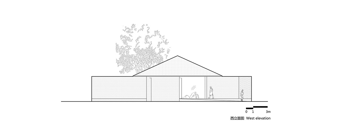 Protruding volumes form for this courtyard villa with beige shale brick in China