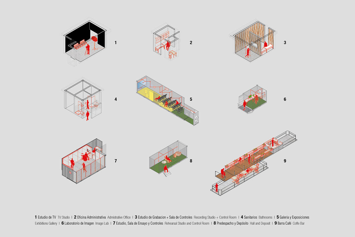Pico Colectivo stacks colorful container units to design cultural production zone in Venezuela