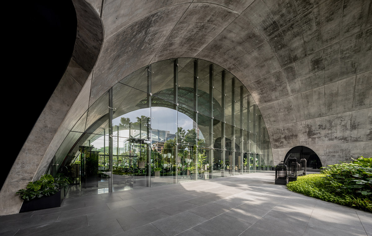 Plan Architect built gridded hotel that features cave-like entrance in Thailand