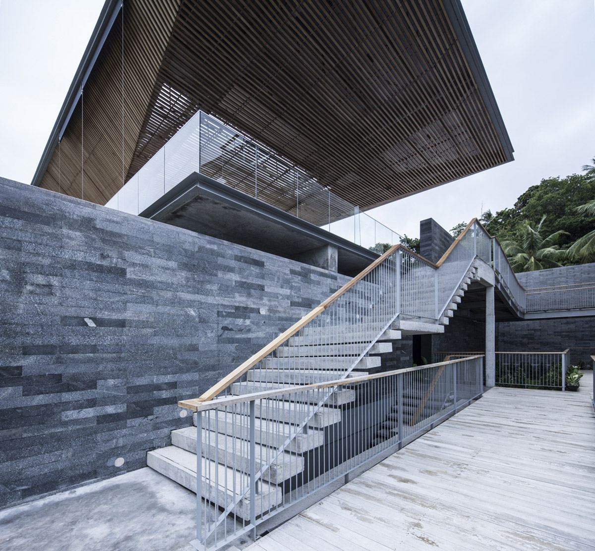 Patchara+ Ornnicha Architecture designs hotel with super elongated balconies on a serene hillside
