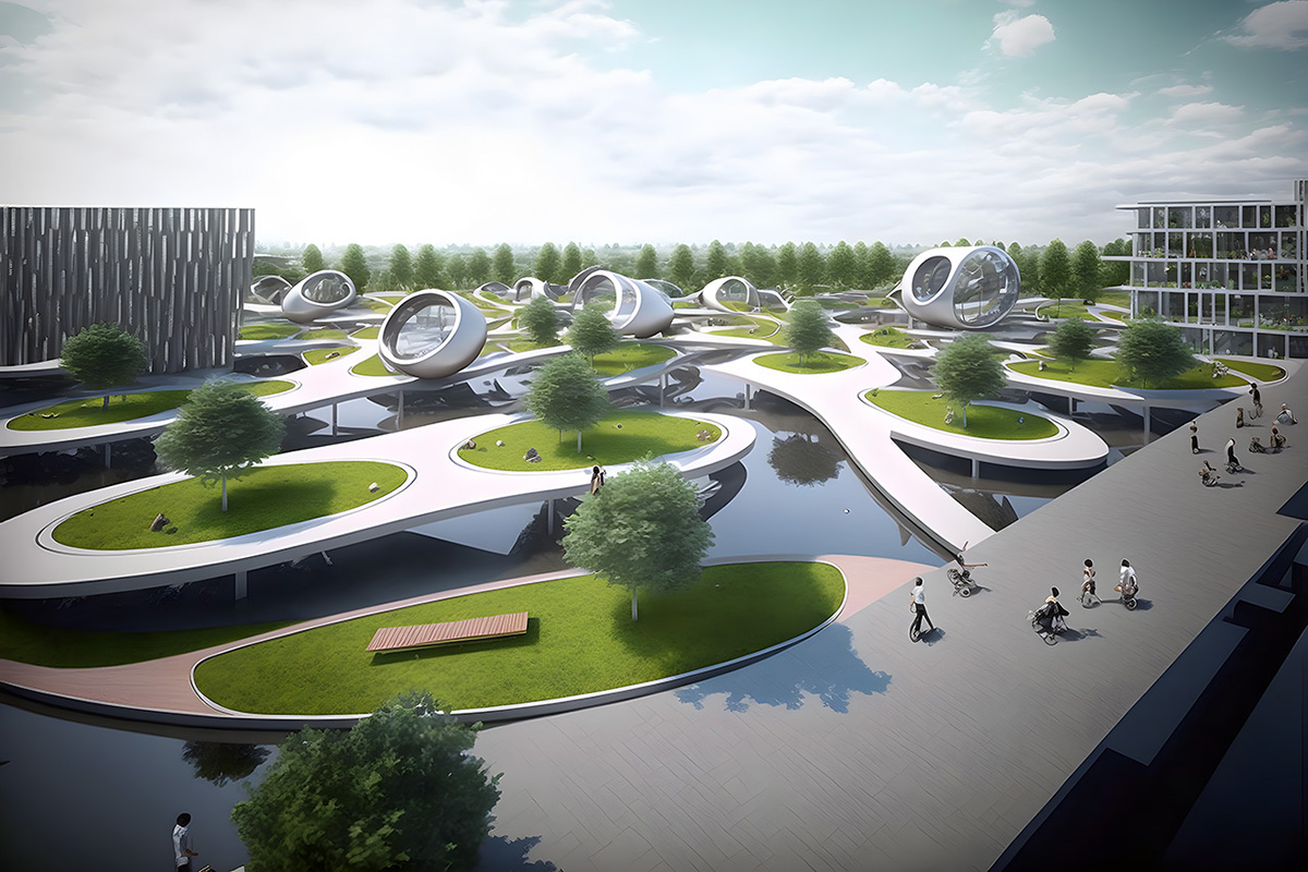 Luca Curci Architects and Tim Fu propose floating city featuring wavy and interconnected platforms