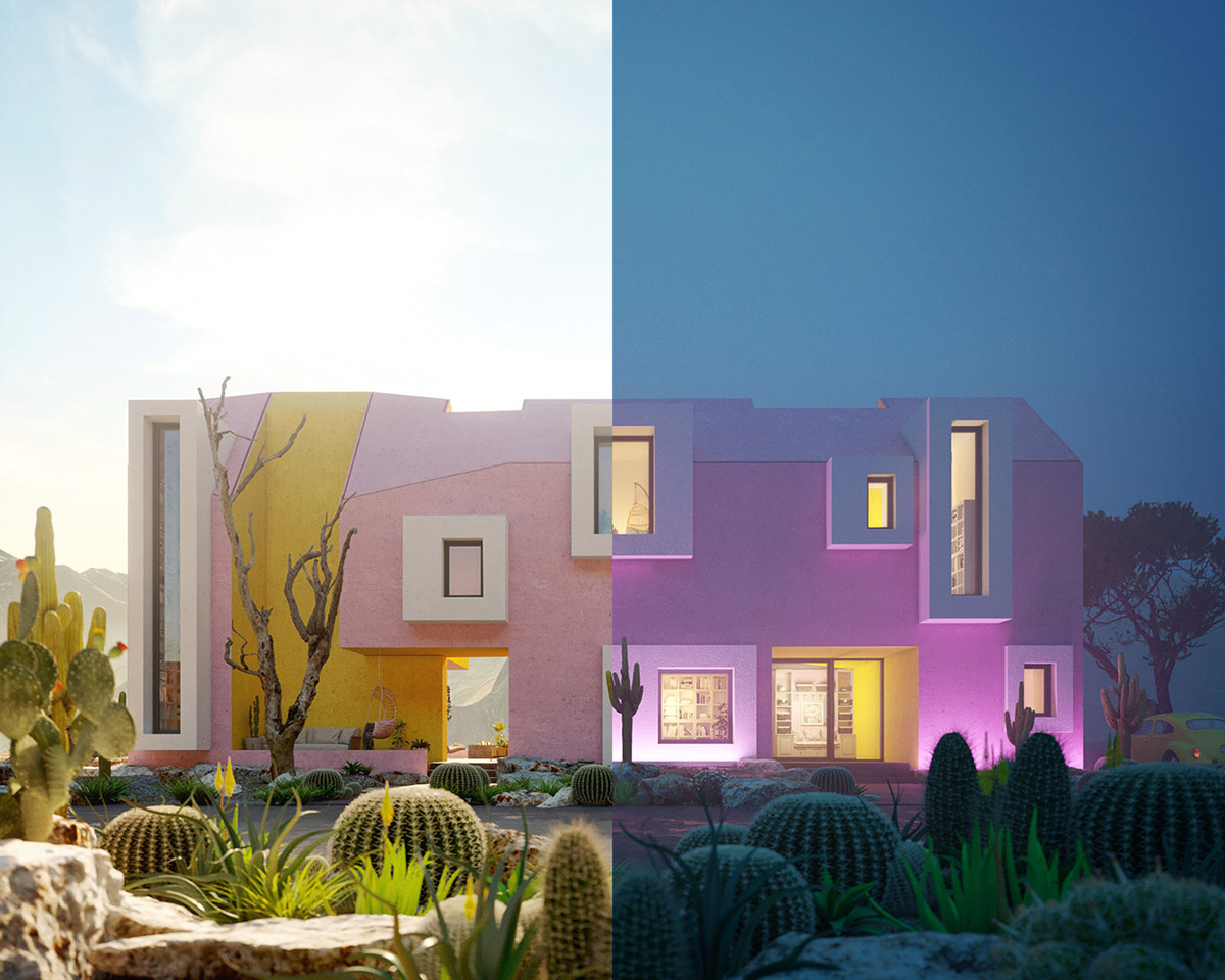 Architects design Sonora House playing with vivid colours and strong geometries in Sonoran Desert