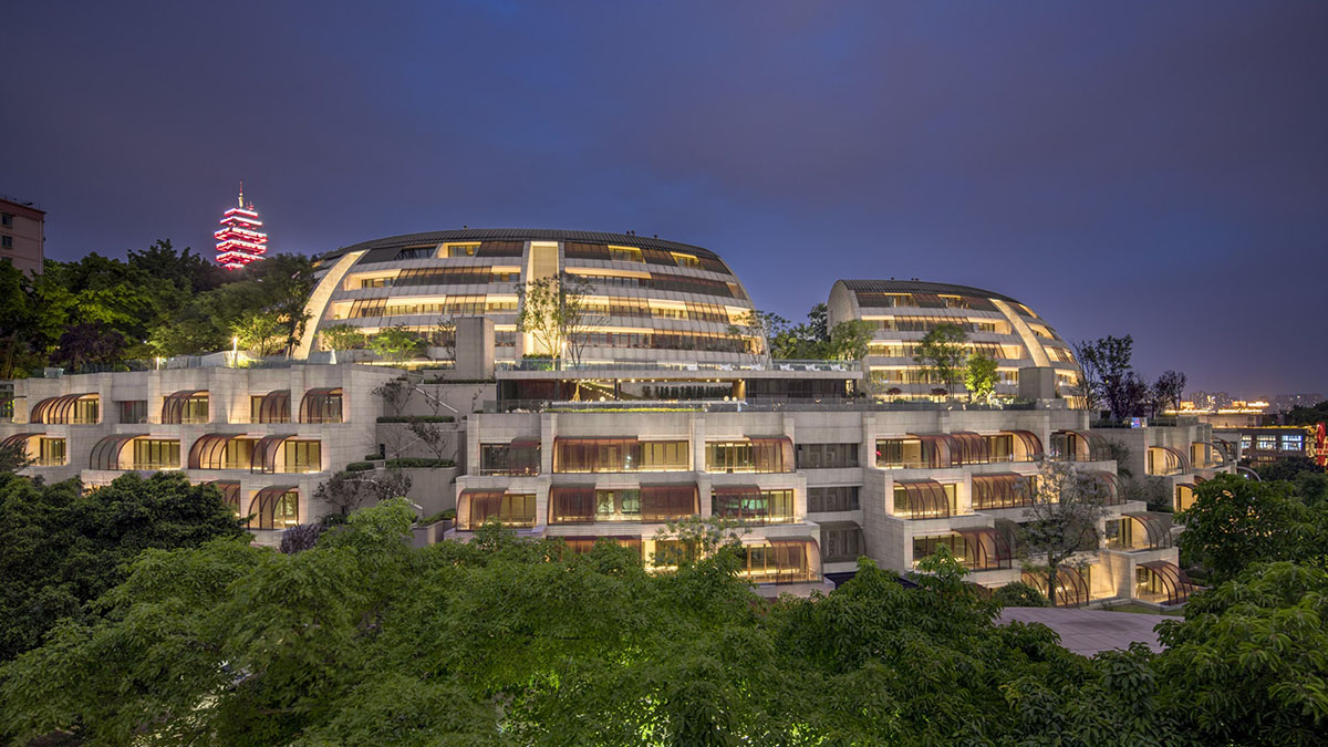 Safdie Architects completes Eling Residences with dome-shaped villas and cascading gardens in China