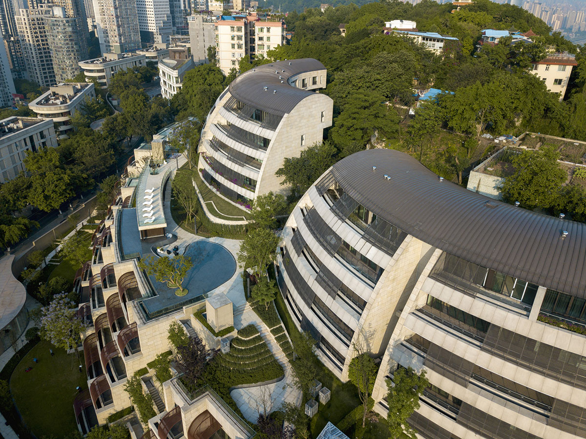 Safdie Architects completes Eling Residences with dome-shaped villas and cascading gardens in China