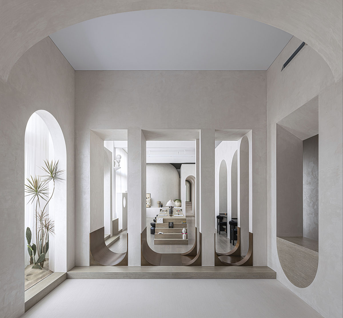EVD designs its office that features classical aesthetics with arched elements in Shanghai