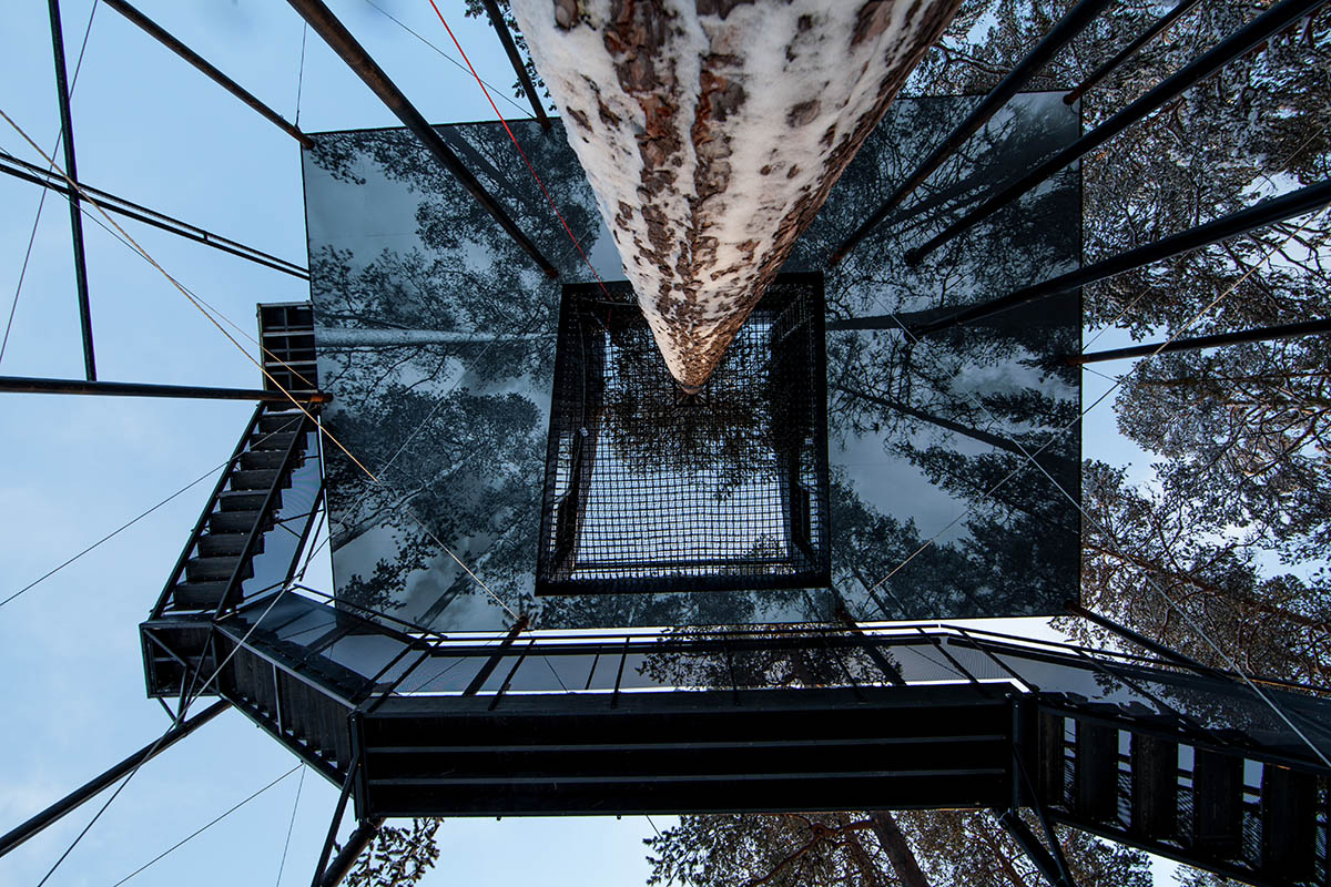 Snøhetta adds a soaring mirrored- cabin to Treehotel in Sweden