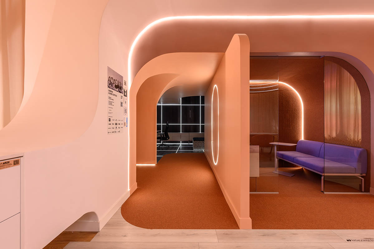 Estudio Ebras and Hause Möbel add orange hues and textures to home and office in Córdoba