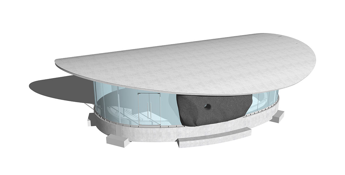 Archermit built a rock-shaped bakery supported by a giant stone in a Chinese village