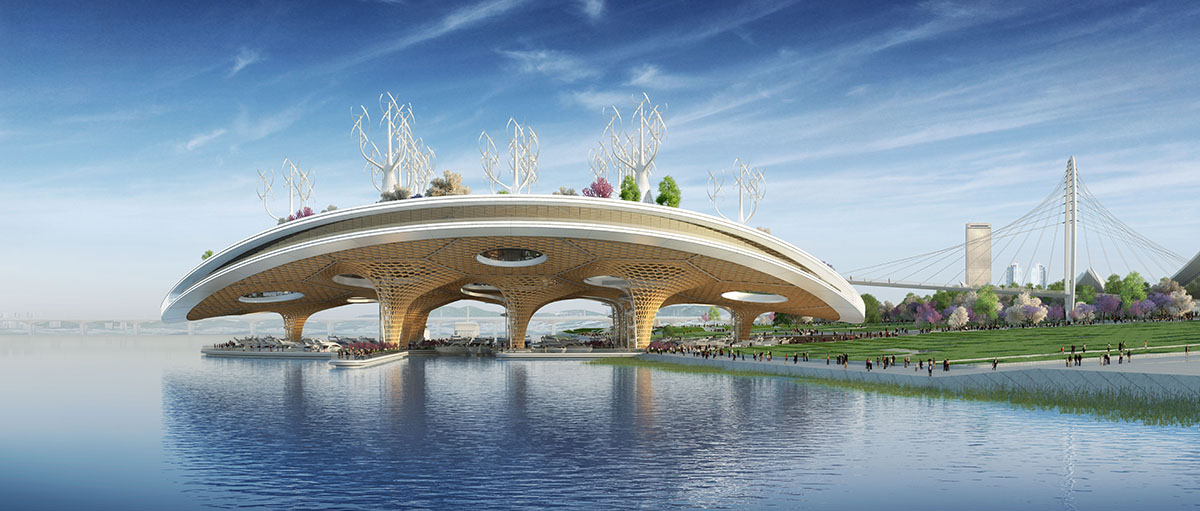 Vincent Callebaut proposes permeable floating landscape to create natural recovery in Seoul’s river