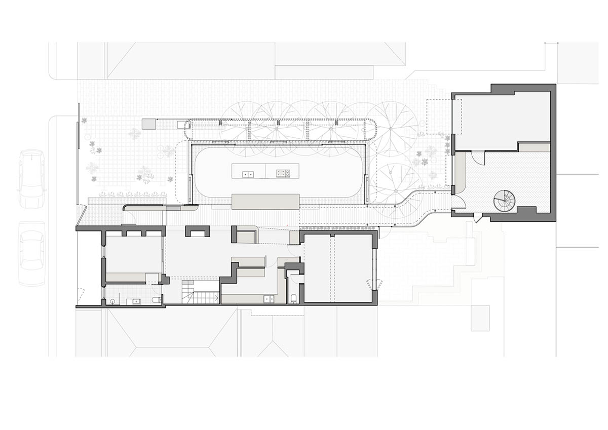 Austin Maynard Architects extends existing terraced home with corrugated steel pavilion