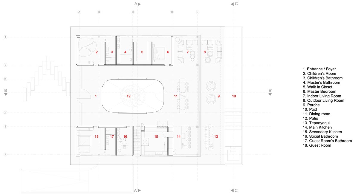 Estudio Felipe Escudero designs Magnolia House around a courtyard and magnolia tree in Ecuador