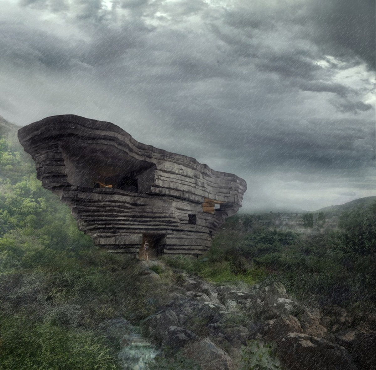 OPEN Architecture designs cave like Chapel of Sound in a valley of North Beijing