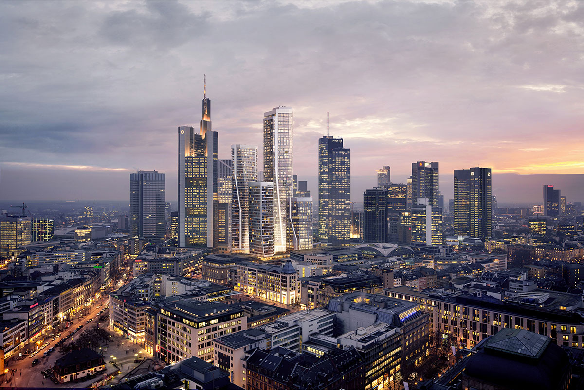UNStudio releases detailed plans for next phase of four-tower complex in Frankfurt