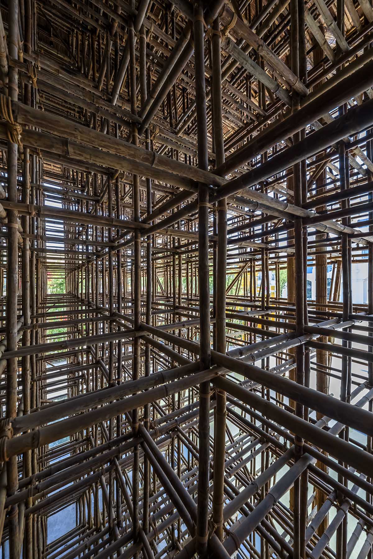 VTN Architects built welcome center with bamboo grid made from 42,000 ...