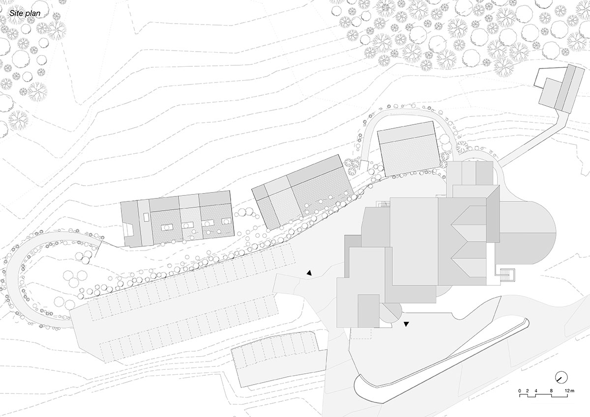 Zigzag roof defines character of Olympic Spa Hotel by NOA in the Alpine meadow