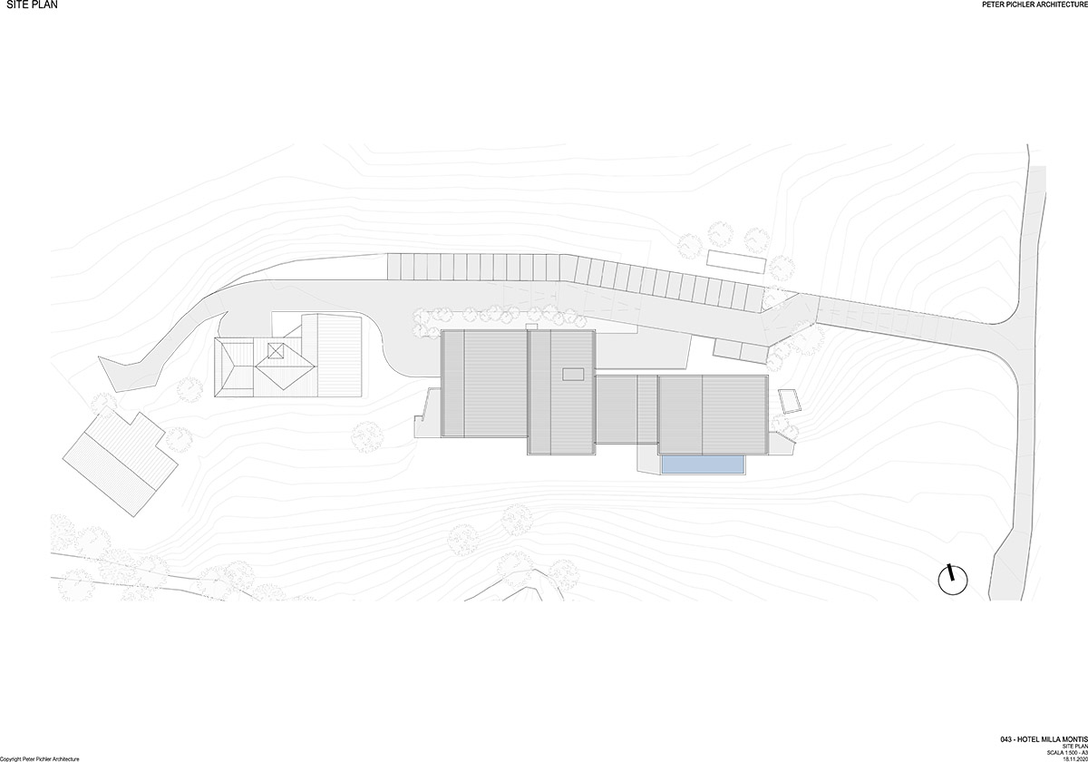 Peter Pichler's Hotel Milla Pontis features black exoskeleton inspired by vernacular architecture