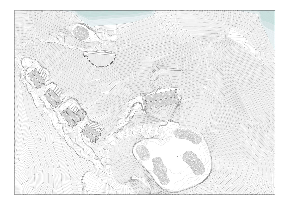 MAIN OFFICE adds half-circle yoga platform to thatched-roof guest villas in Sayulita, Mexico