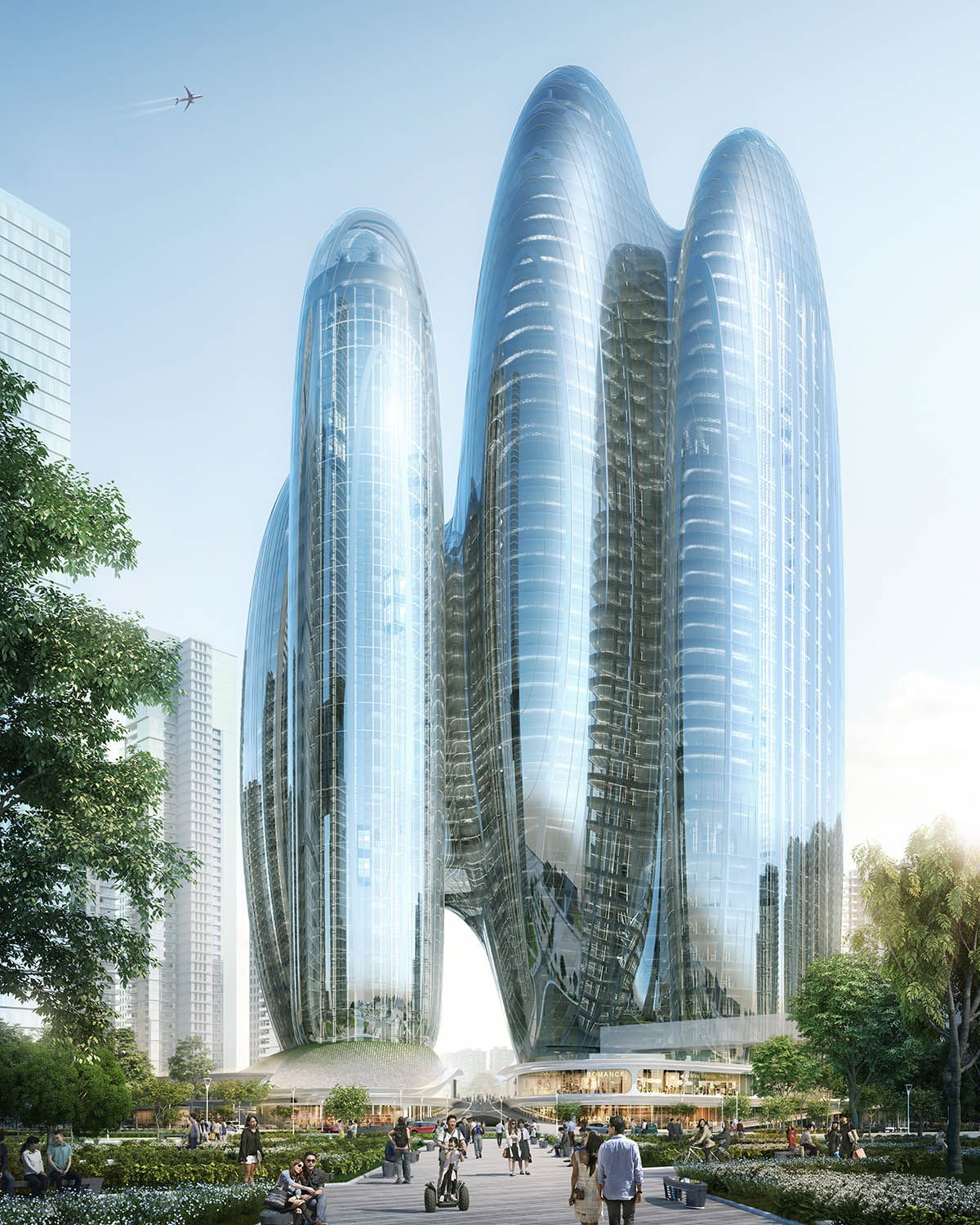 Zaha Hadid Architects releases its design for rounded and interconnected towers for OPPO in Shenzhen