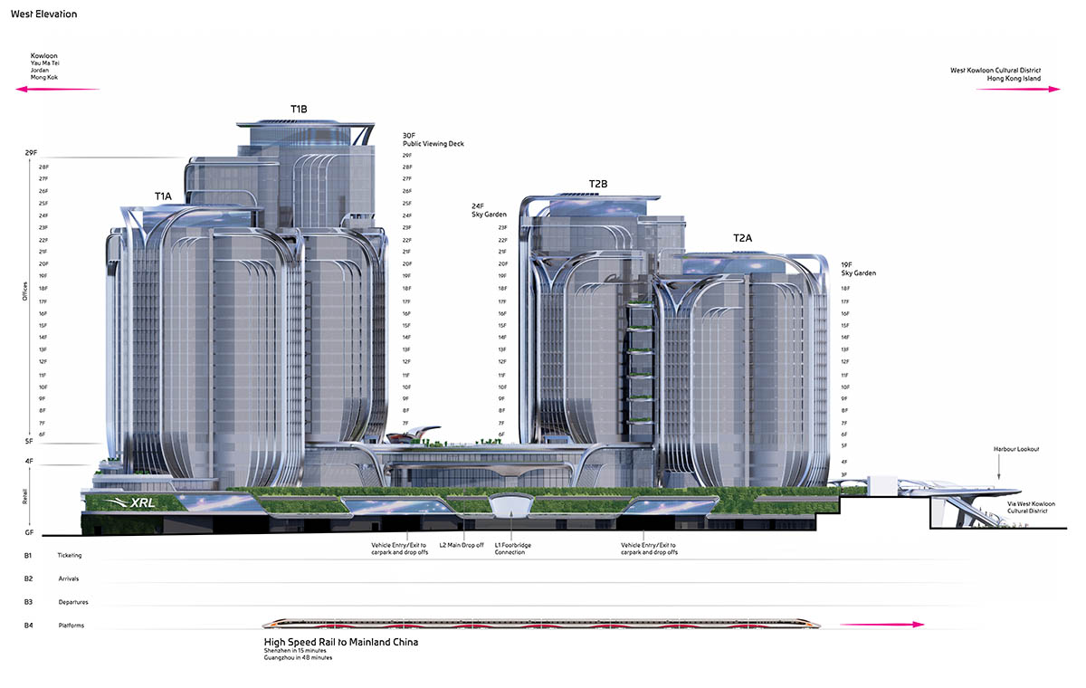 Zaha Hadid Architects shares update about the construction of West Kowloon Terminus in Hong Kong