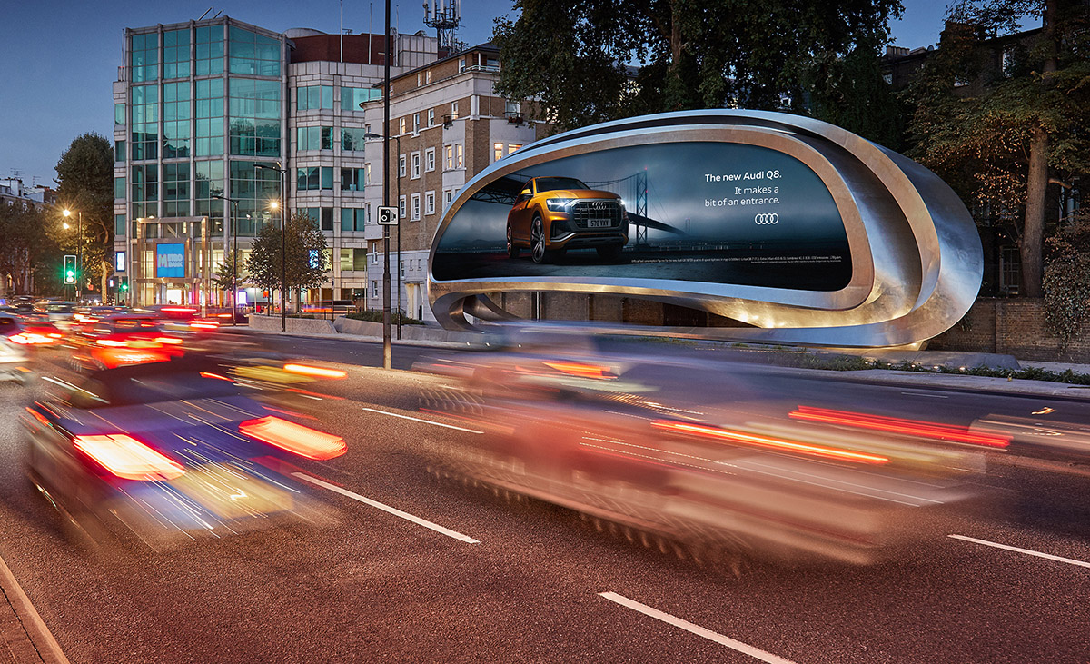 Zaha Hadid Design created sinuous digital billboard for a media company