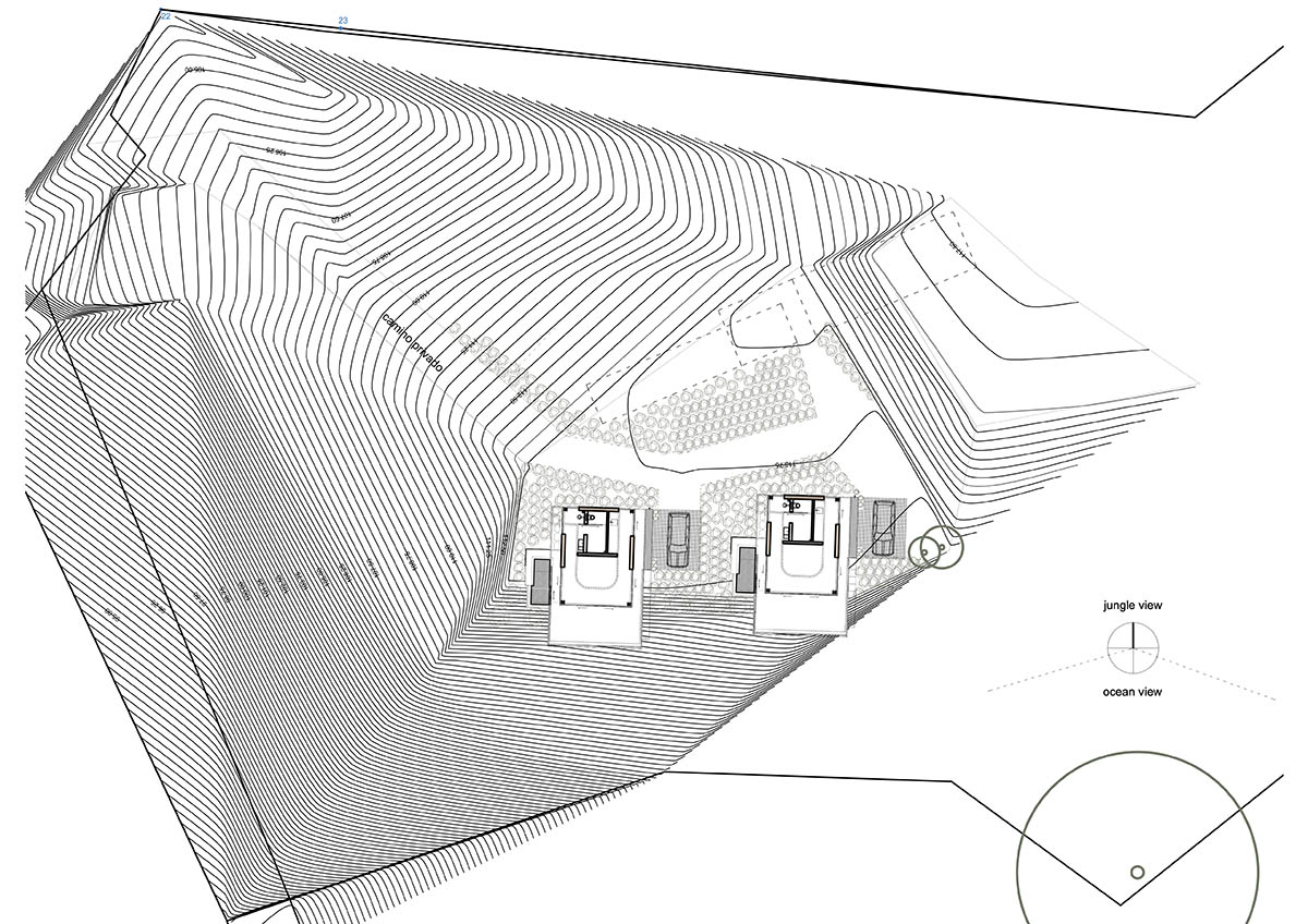 Twin rammed earth villas feature 