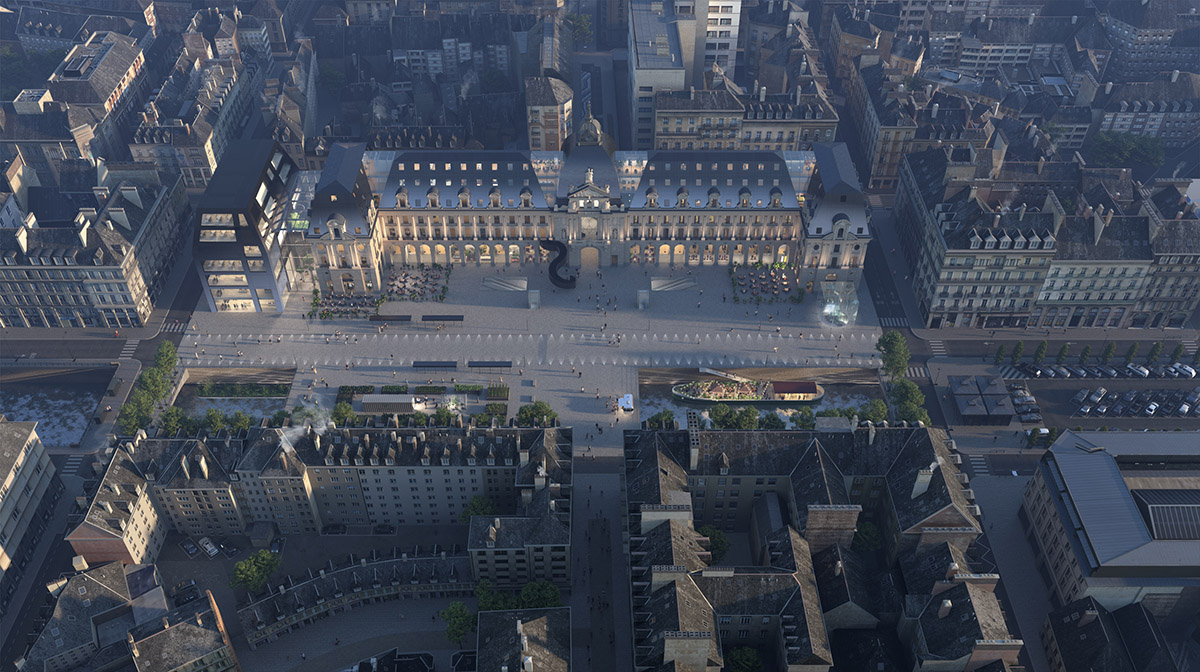 MVRDV transforms historic Palais du Commerce with sculptural glass gallery in Rennes