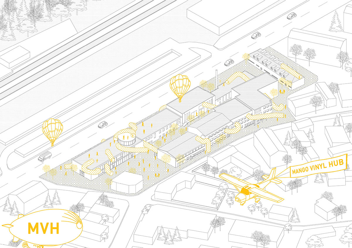 Mango Vinyl Hub winners transform Latvia&rsquo;s abandoned tin foil factory with cartoonist transit tubes