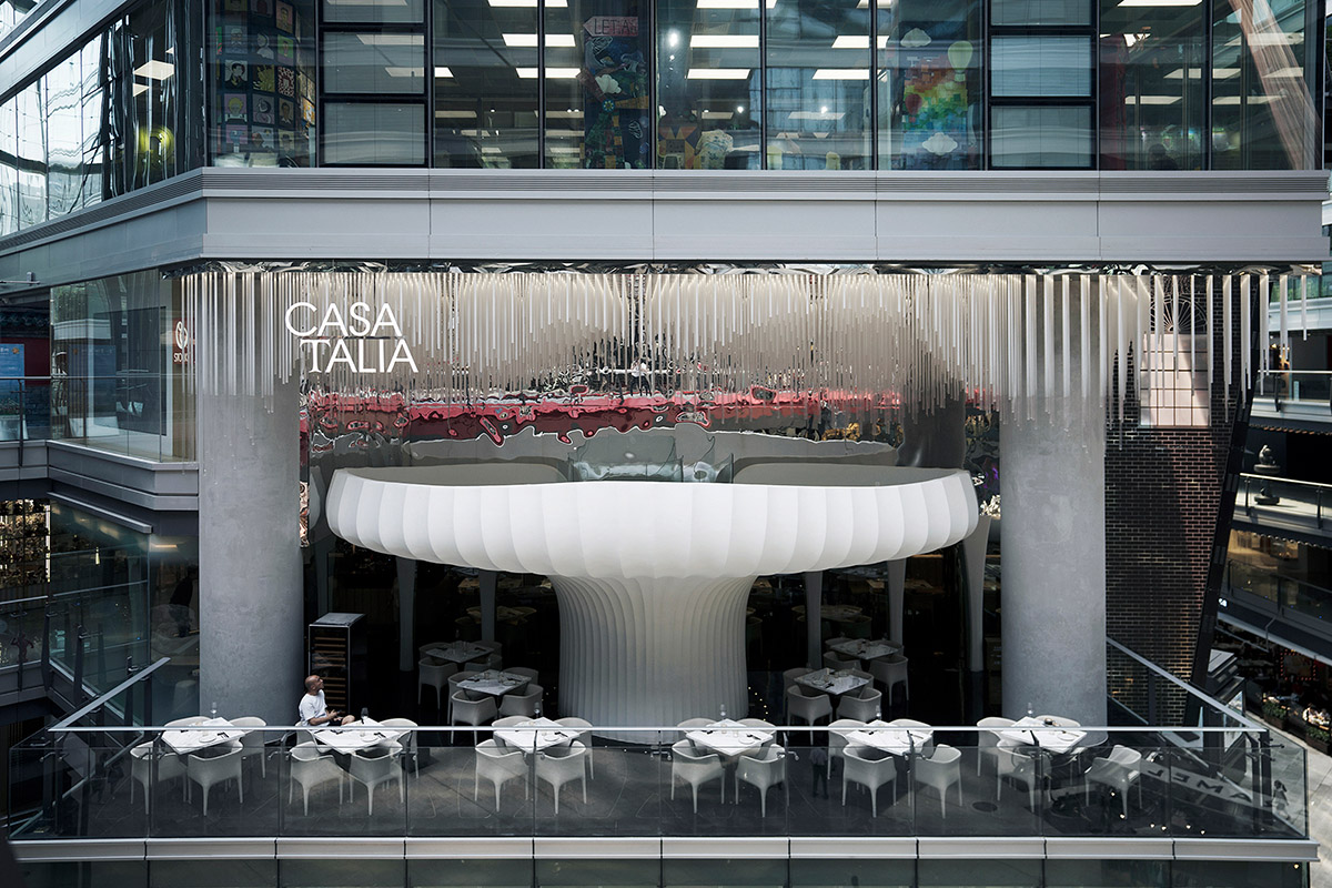 CAA Architects creates flower-like double-deck terrace in the interior of restaurant in Beijing