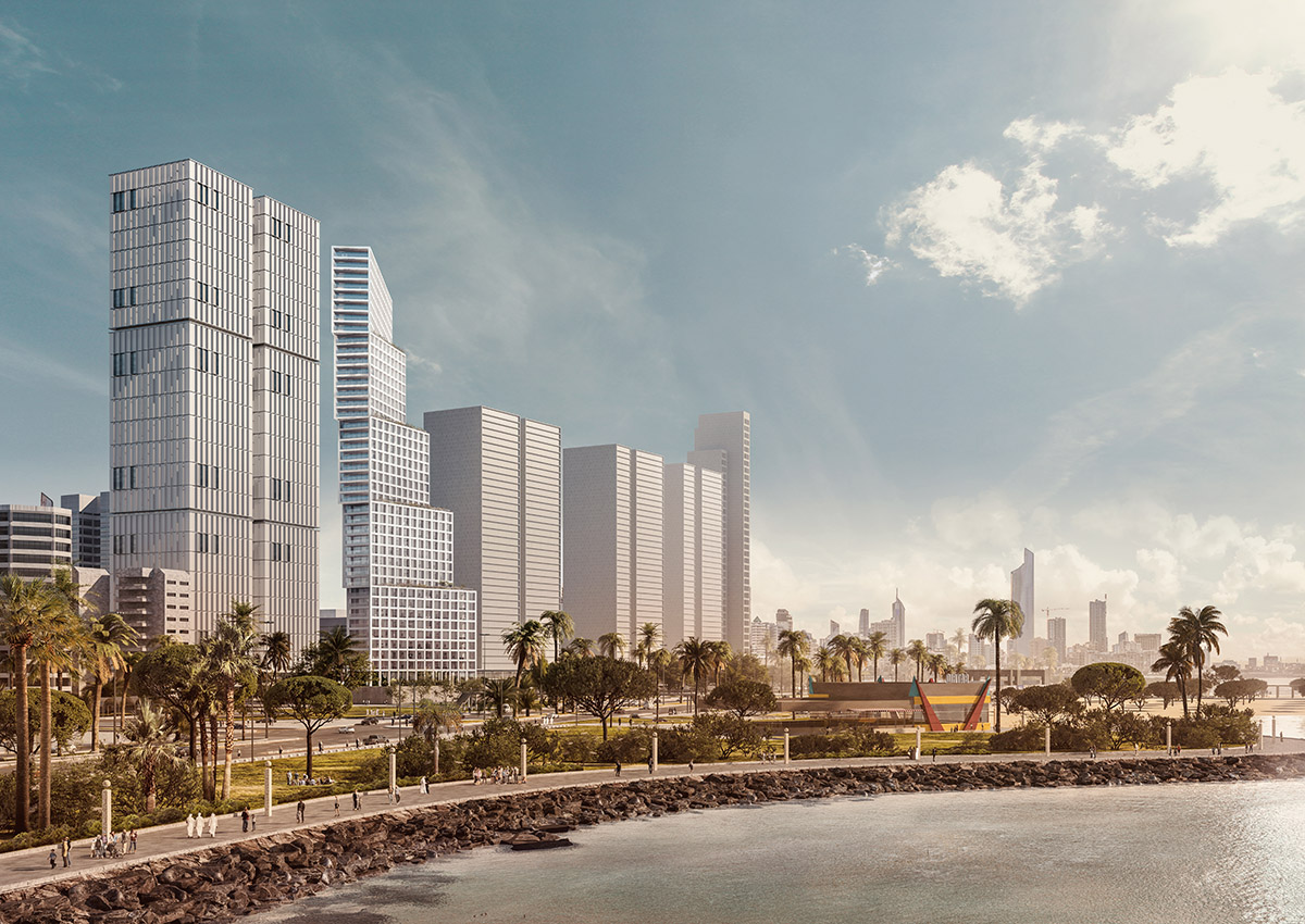 OMA reveals design for stepped residential tower in Kuwait's waterfront