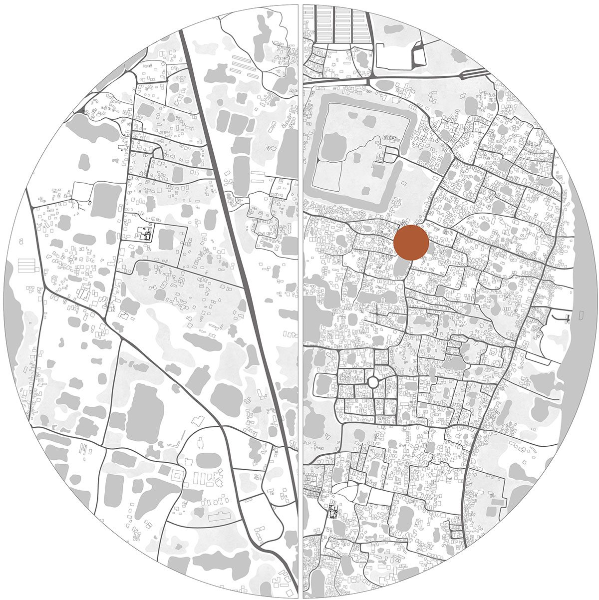 12-foot-tall weathered steel wall ensures privacy and noise-free house in India by Abin Design Studio