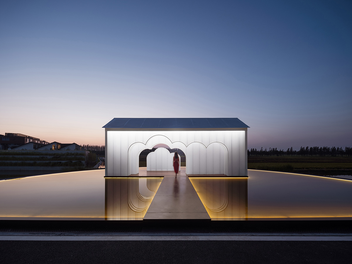 Wutopia Lab converts abandoned pump house into a pavilion with cloud-shaped translucent panels 