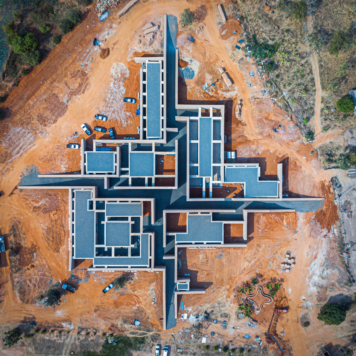 Bangkok Project Studio used over 480,0000 fired clay bricks to form elephant museum with curved walls