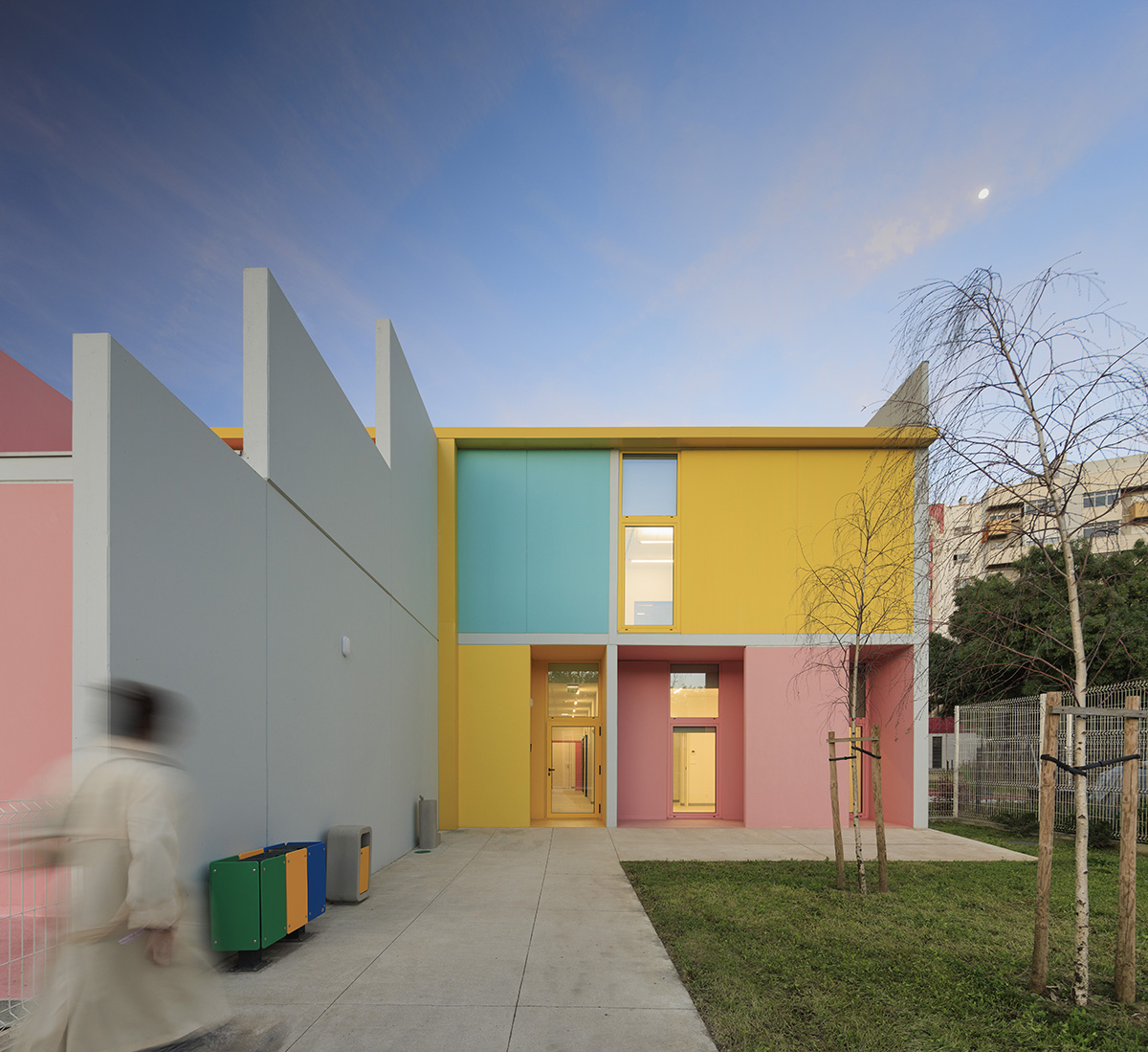 Summary built four modular kindergartens featuring colourful fa&ccedil;ades in Lisbon