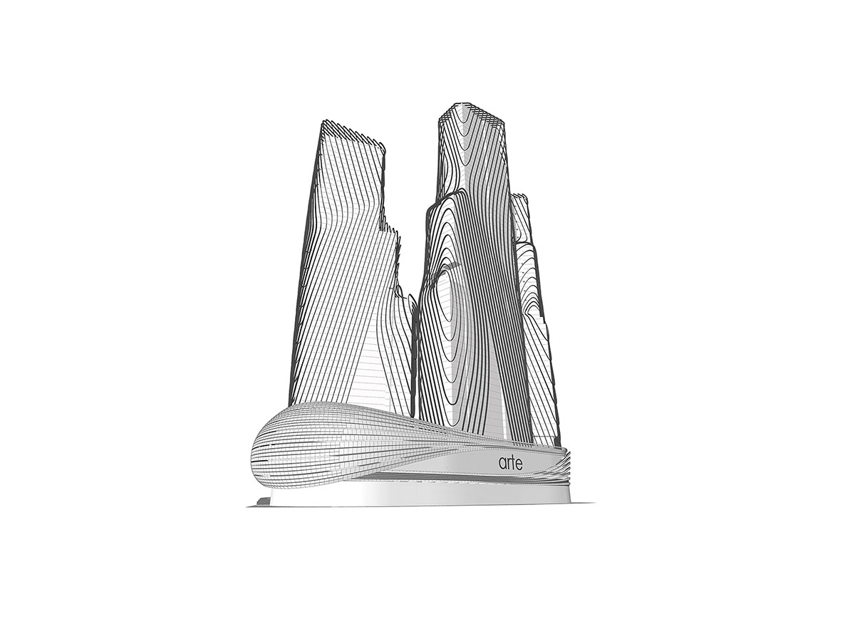 SPARK completes Art&eacute; MK towers in sculptured form wrapped by aluminum ribs in Kuala Lumpur