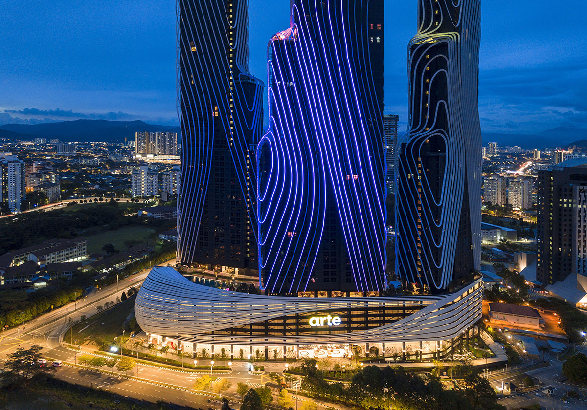SPARK completes Art&eacute; MK towers in sculptured form wrapped by aluminum ribs in Kuala Lumpur