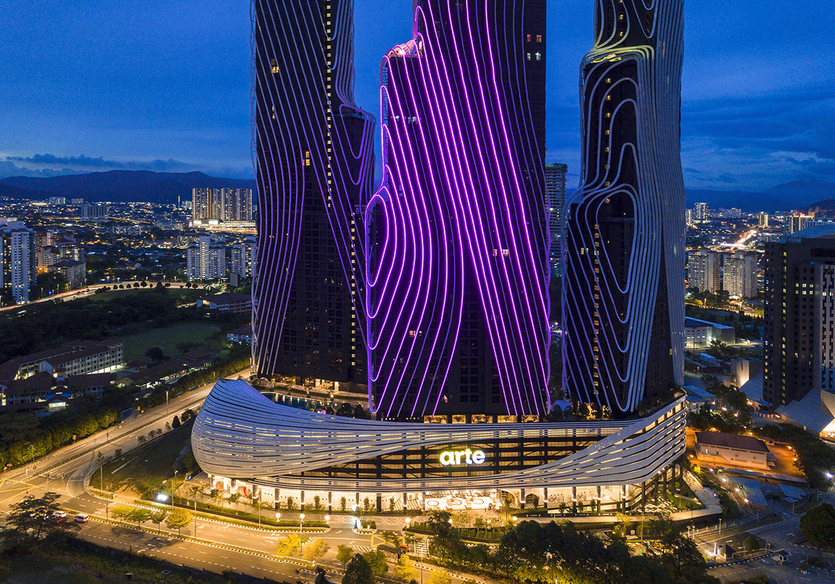 SPARK completes Art&eacute; MK towers in sculptured form wrapped by aluminum ribs in Kuala Lumpur
